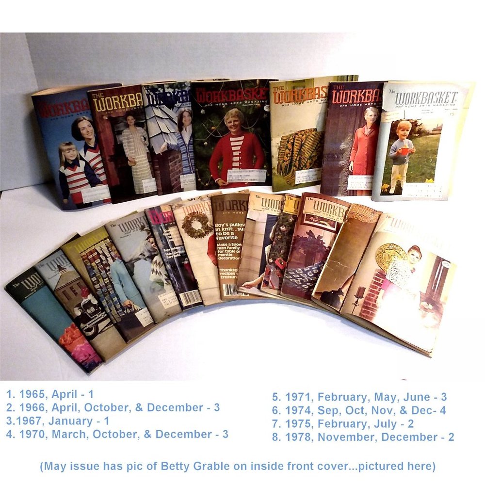 19 Workbasket and Home Arts Magazines 1965 to 1978